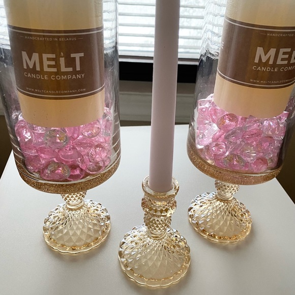 Candle Set- New Handmade Home Decor comes with New Candles + Holders - Picture 6 of 9